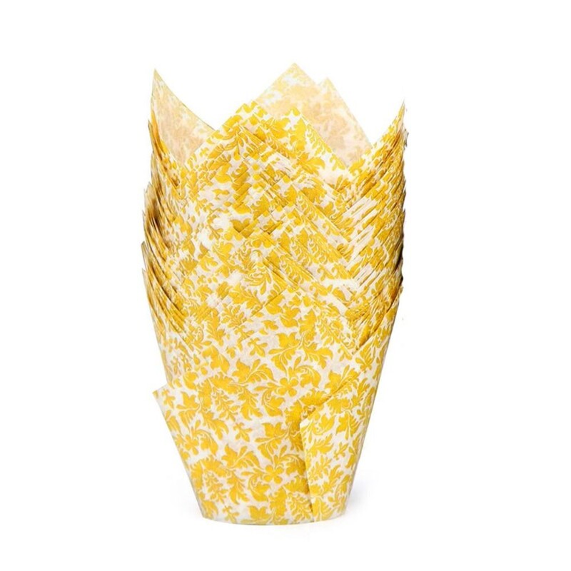 100db tulipános cupcake betét sütőpoharak Muffin sütőbetét Zsírálló papír cupcake csomagolás esküvői születésnapi partira