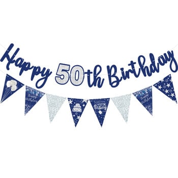 Happy 30th 40th 50th 60th Birthday Banner Flags Party Photobooth Props Backdrops Διακόσμηση ενηλίκων 30 40 50 60 Years Anniversary