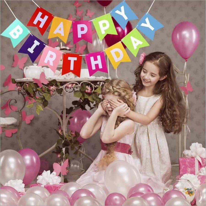 Boldog születésnapot angolul, aranyozott fecskefarkú zászló dekoráció zászlós parti kellékek