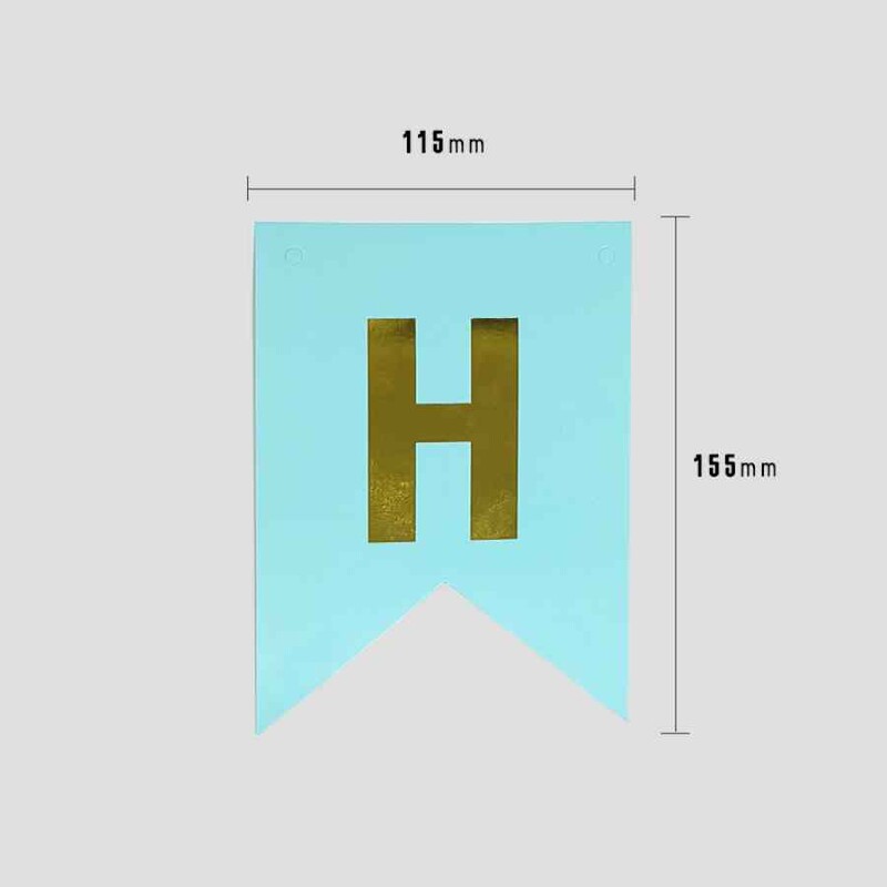 Boldog születésnapot angolul, aranyozott fecskefarkú zászló dekoráció zászlós parti kellékek