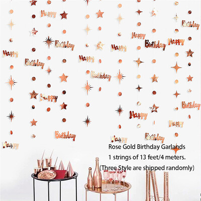 Irizáló 16-os szám, papír csillagpontos füzér, függő sármány, édes rózsa arany 16. boldog 16. születésnapi buli dekorációhoz