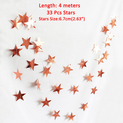 Irizáló 16-os szám, papír csillagpontos füzér, függő sármány, édes rózsa arany 16. boldog 16. születésnapi buli dekorációhoz