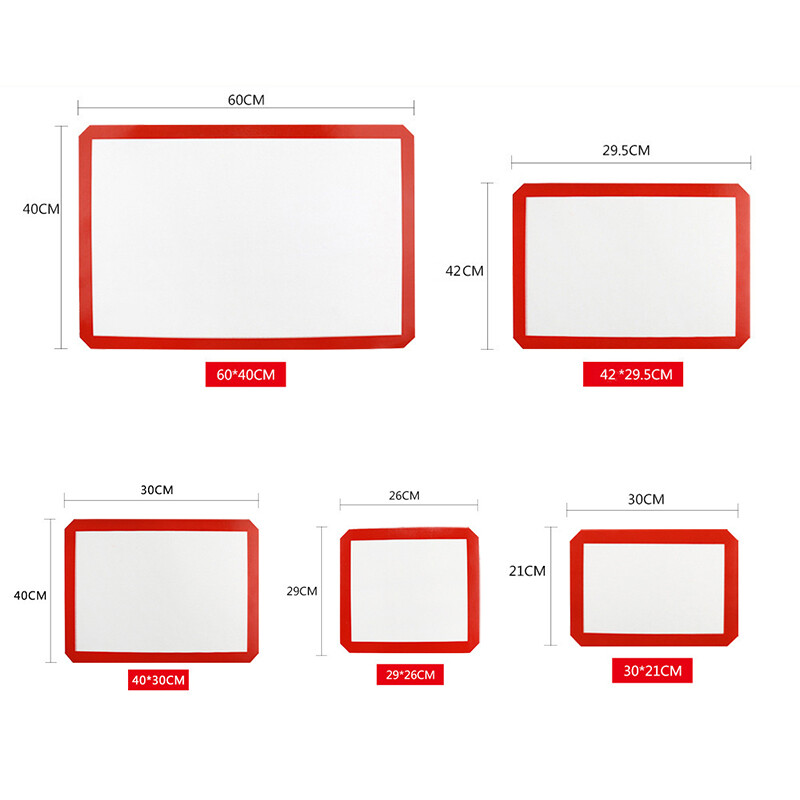 Nelipnūs silikoniniai kepimo kilimėliai sausainių kočiojimo tešlos kilimėlis aukštai temperatūrai atsparus stiklo pluošto orkaitės kilimėlis tešla Miltų fondantas