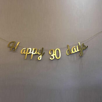 Γράμμα HAPPY 30 100 DAYS Birthday Baby Shower Party Supplies Hanging Flag flag Dress Up Φόντο διακόσμηση τοίχου