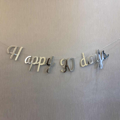 Levél HAPPY 30 100 NAP Születésnap Babazuhany buli kellékek Karton zászló Függő Zászló Öltöztető Háttér fali dekoráció