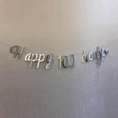 Levél HAPPY 30 100 NAP Születésnap Babazuhany buli kellékek Karton zászló Függő Zászló Öltöztető Háttér fali dekoráció