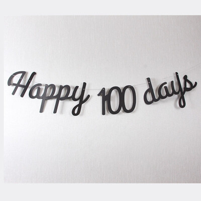 Levél HAPPY 30 100 NAP Születésnap Babazuhany buli kellékek Karton zászló Függő Zászló Öltöztető Háttér fali dekoráció