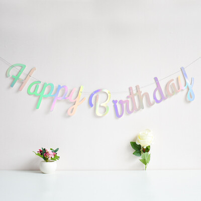 Levél HAPPY 30 100 NAP Születésnap Babazuhany buli kellékek Karton zászló Függő Zászló Öltöztető Háttér fali dekoráció