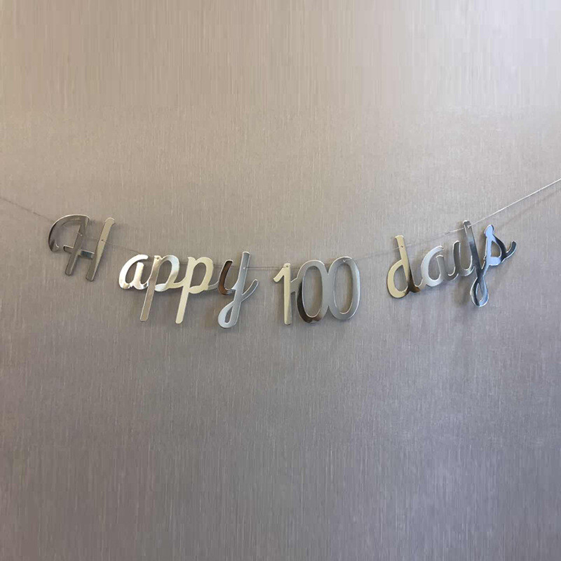 Levél HAPPY 30 100 NAP Születésnap Babazuhany buli kellékek Karton zászló Függő Zászló Öltöztető Háttér fali dekoráció