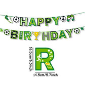 1 készlet Foci Boldog születésnapot Papír szalagfüzérek Iskola Sport Foci téma Gyerekek Fiú Születésnapi Party Sármány Zászló Babazuhany