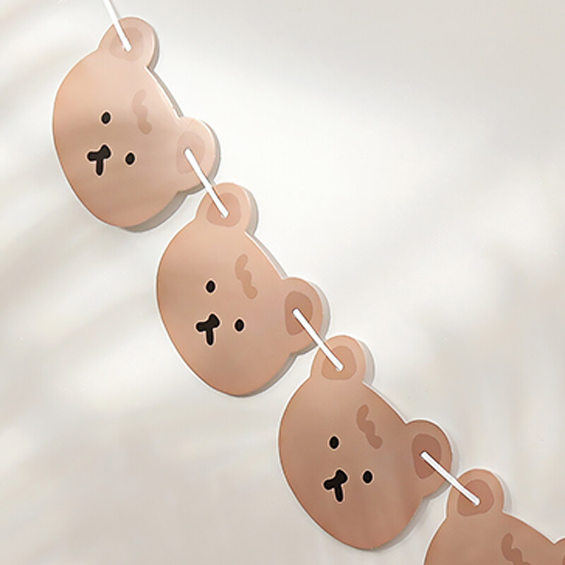 1db Szép retro medvezászló dekorációs transzparens