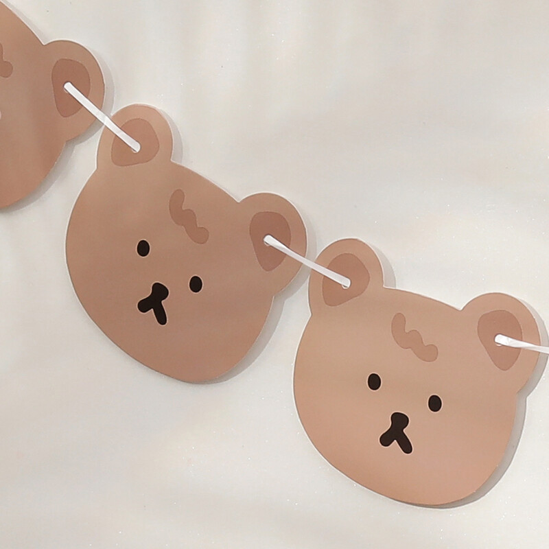 1db Szép retro medvezászló dekorációs transzparens