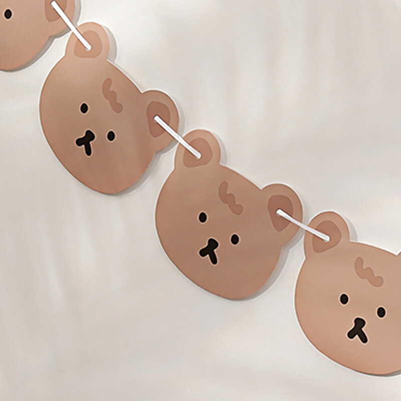 1db Szép retro medvezászló dekorációs transzparens