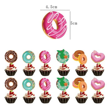 Γενέθλια Donuts Cake Banner Happy Decoration Τραπεζαρία Τούρτα Διακόσμηση Φεστιβάλ Γιορτή Friends Birthday Flag Στολίδι