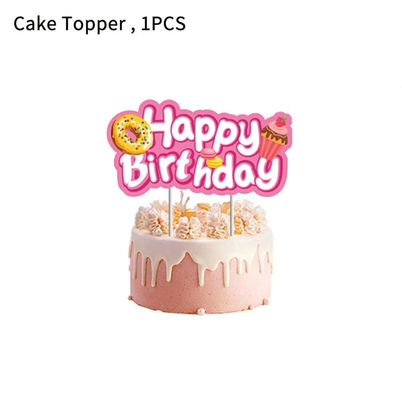 Születésnapi fánk torta szalaghirdetés Boldog dekoráció ebédlő tortadísz fesztivál Ünnep Barátok születésnapi zászló dísz