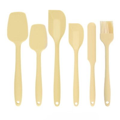 Set de 6 spatule din silicon, dintr-o singură bucată, antiaderente, rezistente la căldură până la 600°F Ustensile de bucătărie Racletă din silicon Gătit Coacere