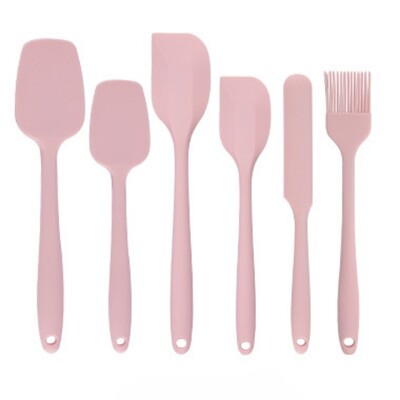 Set de 6 spatule din silicon, dintr-o singură bucată, antiaderente, rezistente la căldură până la 600°F Ustensile de bucătărie Racletă din silicon Gătit Coacere