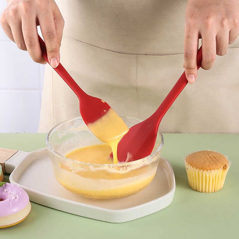 Set de 6 spatule din silicon, dintr-o singură bucată, antiaderente, rezistente la căldură până la 600°F Ustensile de bucătărie Racletă din silicon Gătit Coacere