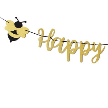 Πανό Happy Bee Day for Honey Bee Birthday Baby Shower Fender Reveal Sweet as Can Bee Party Supplie