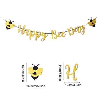 Πανό Happy Bee Day for Honey Bee Birthday Baby Shower Fender Reveal Sweet as Can Bee Party Supplie