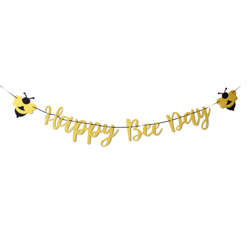 Happy Bee Day Banner a Honey Bee születésnapi babaváróhoz