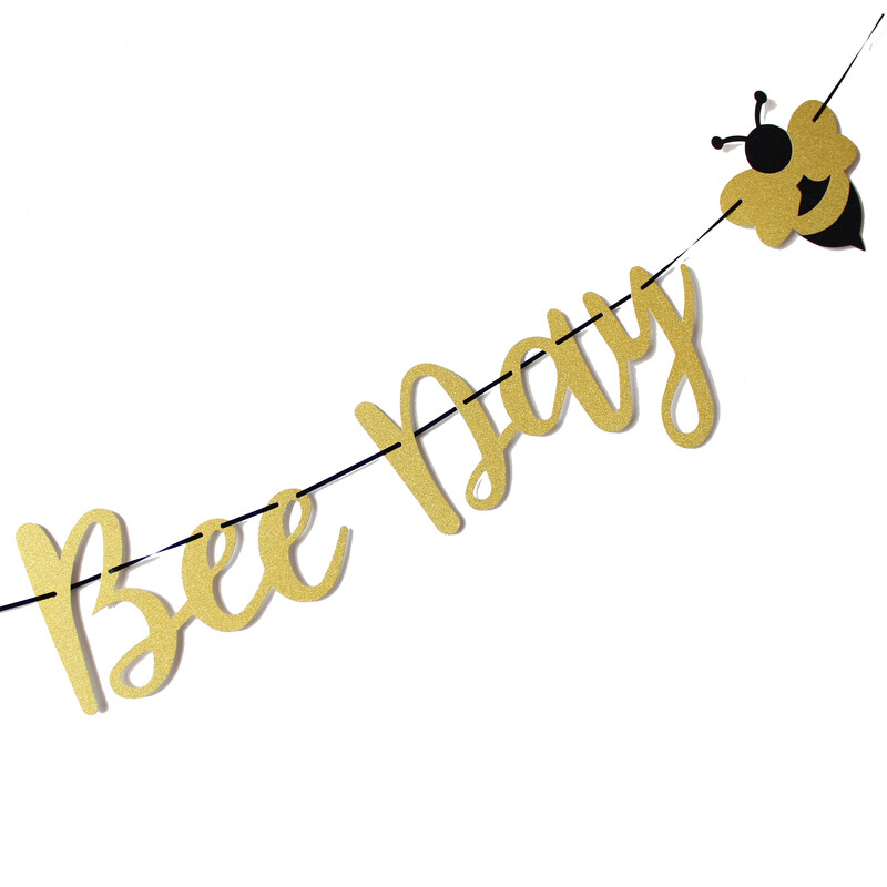 Happy Bee Day Banner a Honey Bee születésnapi babaváróhoz