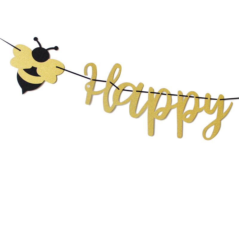 Happy Bee Day Banner a Honey Bee születésnapi babaváróhoz
