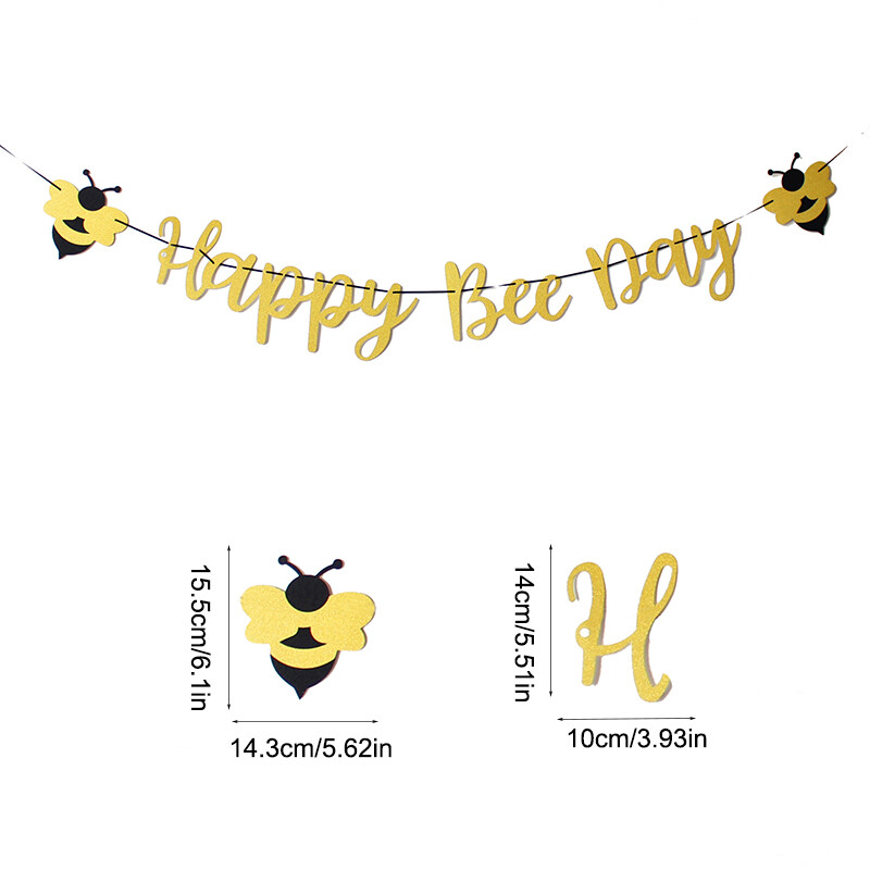 Happy Bee Day Banner a Honey Bee születésnapi babaváróhoz