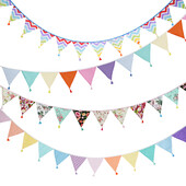 3,2 M Vintage virágos szövet sármány 12 zászlós zászló bojttal Esküvői party dekorációs szalaghirdetés otthoni babaváró karneváli füzér