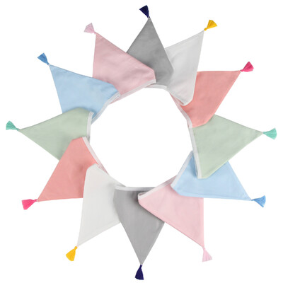 3,2 M Vintage virágos szövet sármány 12 zászlós zászló bojttal Esküvői party dekorációs szalaghirdetés otthoni babaváró karneváli füzér