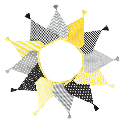 3,2 M Vintage virágos szövet sármány 12 zászlós zászló bojttal Esküvői party dekorációs szalaghirdetés otthoni babaváró karneváli füzér