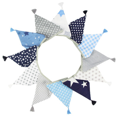 3,2 M Vintage virágos szövet sármány 12 zászlós zászló bojttal Esküvői party dekorációs szalaghirdetés otthoni babaváró karneváli füzér