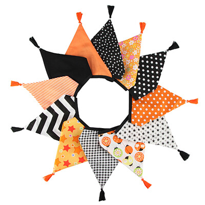 3,2 M Vintage virágos szövet sármány 12 zászlós zászló bojttal Esküvői party dekorációs szalaghirdetés otthoni babaváró karneváli füzér