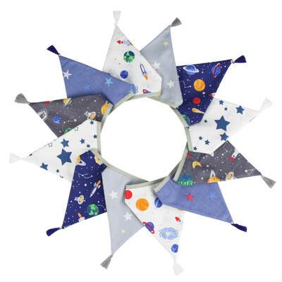 3,2 M Vintage virágos szövet sármány 12 zászlós zászló bojttal Esküvői party dekorációs szalaghirdetés otthoni babaváró karneváli füzér