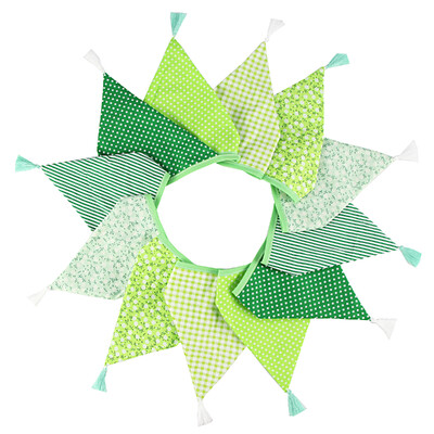 3,2 M Vintage virágos szövet sármány 12 zászlós zászló bojttal Esküvői party dekorációs szalaghirdetés otthoni babaváró karneváli füzér