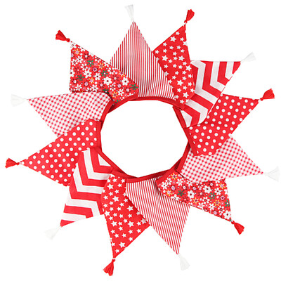 3,2 M Vintage virágos szövet sármány 12 zászlós zászló bojttal Esküvői party dekorációs szalaghirdetés otthoni babaváró karneváli füzér