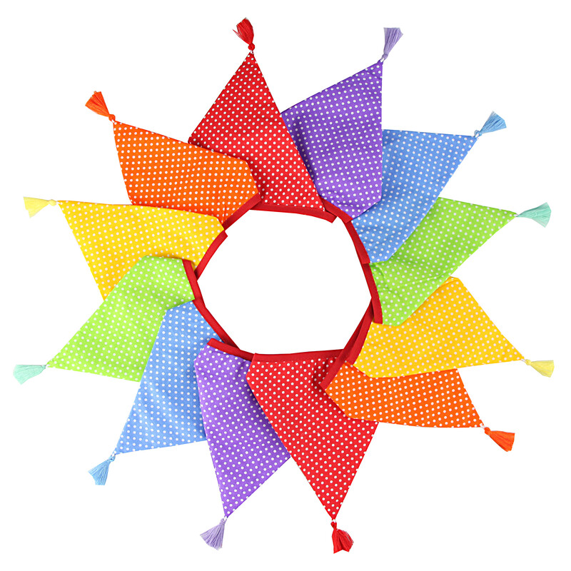 3,2 M Vintage virágos szövet sármány 12 zászlós zászló bojttal Esküvői party dekorációs szalaghirdetés otthoni babaváró karneváli füzér