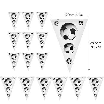 1 бр. Футболно футболно парти за декорация на парти за рожден ден, издърпване на знаме Футболен футбол Честит рожден ден Хартиен банер Консумативи за парти