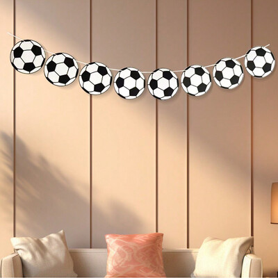 1db Football Foci születésnapi parti dekoráció zászlóhúzó Foci Boldog születésnapot Papír szalagos parti kellékek