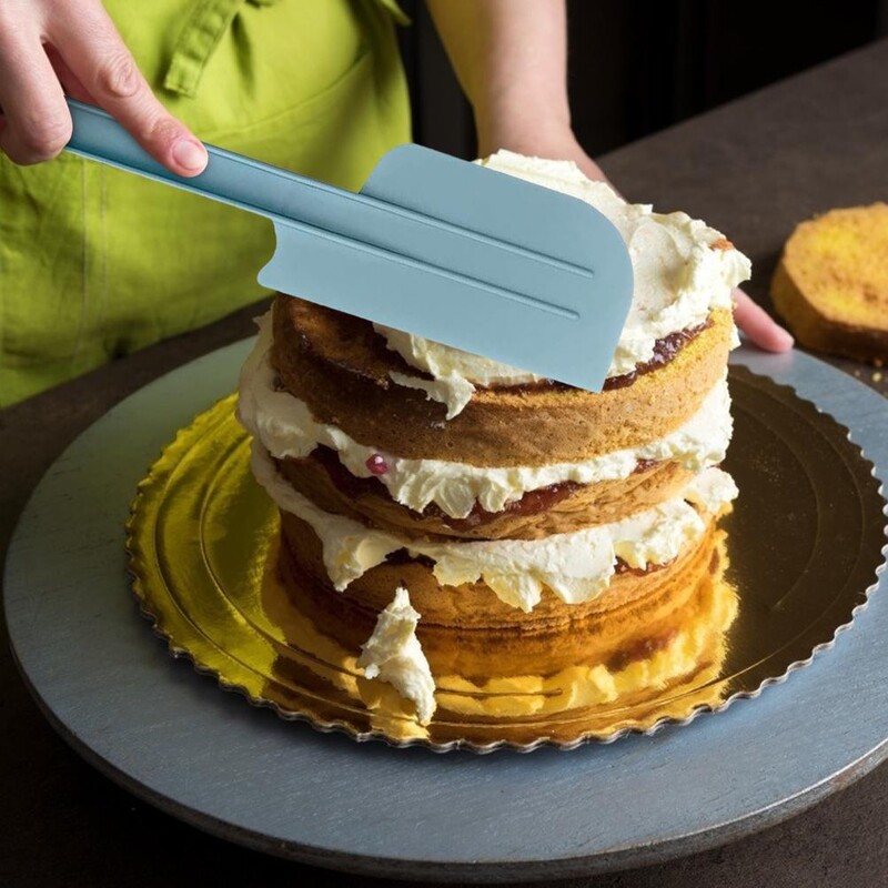 2 db/szett műanyag spatula, puha markolat 10 hüvelykes 12 hüvelykes krémkaparó vágó konyhai kütyü Sütőeszközök vajas sütemény krémhez