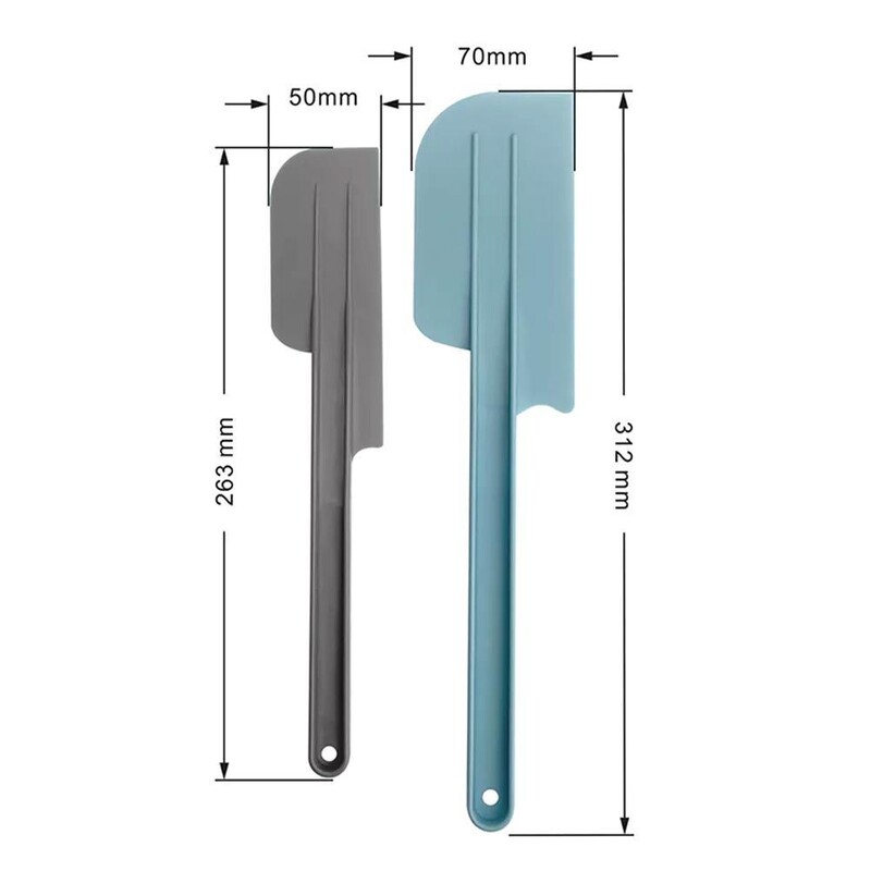 2 db/szett műanyag spatula, puha markolat 10 hüvelykes 12 hüvelykes krémkaparó vágó konyhai kütyü Sütőeszközök vajas sütemény krémhez