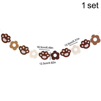 Medve Boldog Születésnapot Banner Aranyos Papír Születésnapi Sármány Lógó Garland gyerekeknek Babazuhany 1. Első születésnapi Dekoráció