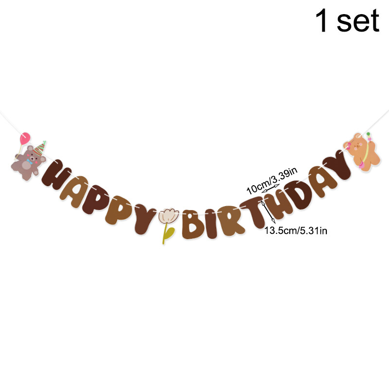 Medve Boldog Születésnapot Banner Aranyos Papír Születésnapi Sármány Lógó Garland gyerekeknek Babazuhany 1. Első születésnapi Dekoráció