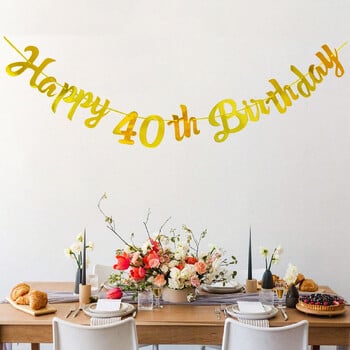 Χαρτί 30th 40th 50th 60th Happy Birthday Party Banner Άνδρας Γυναίκα 30 40 50 60 Χρόνια Γιρλάντα Προμήθειες