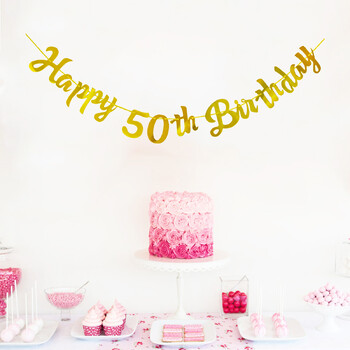 Χαρτί 30th 40th 50th 60th Happy Birthday Party Banner Άνδρας Γυναίκα 30 40 50 60 Χρόνια Γιρλάντα Προμήθειες