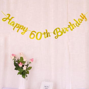 Χαρτί 30th 40th 50th 60th Happy Birthday Party Banner Άνδρας Γυναίκα 30 40 50 60 Χρόνια Γιρλάντα Προμήθειες