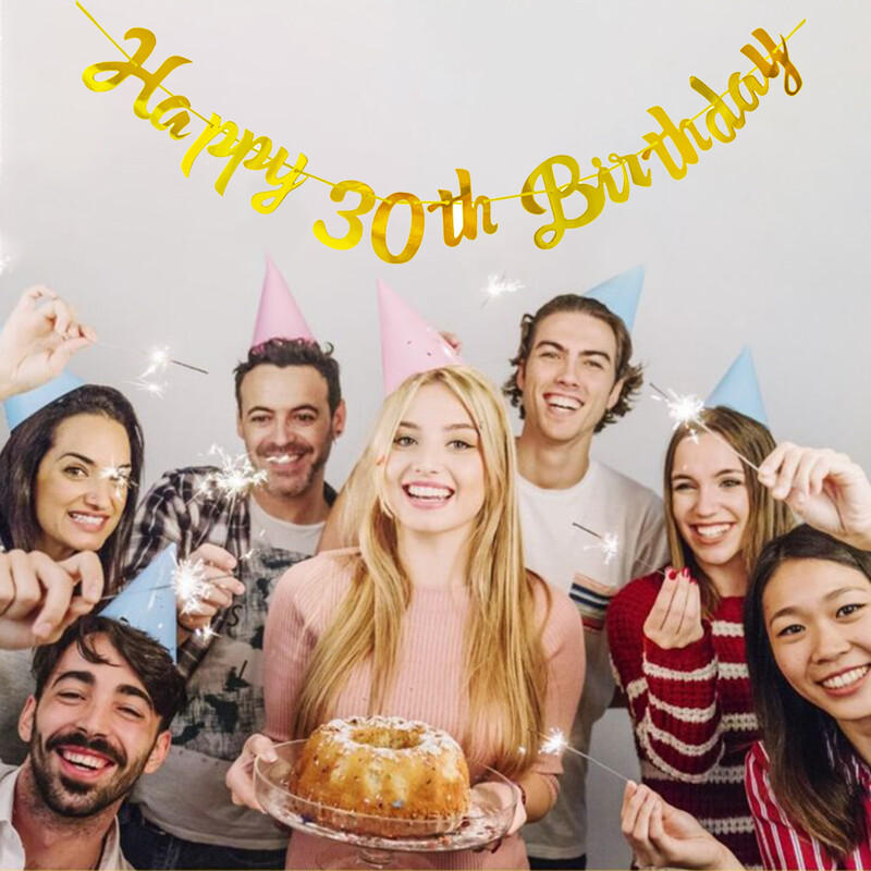 Papír 30. 40. 50. 60. Boldog Születésnapi Party Banner Férfi Nő 30 40 50 60. Születésnapi Garland kellékek
