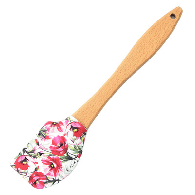 Spatulă de patiserie din silicon moale pentru prăjituri cu mâner din lemn Racletă pentru copt cremă antiaderentă unt aluat instrumente de amestecare blendere de bucătărie