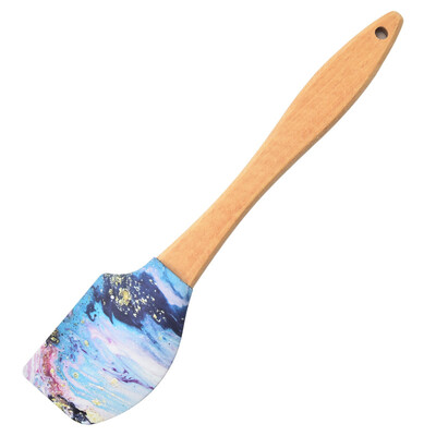 Spatulă de patiserie din silicon moale pentru prăjituri cu mâner din lemn Racletă pentru copt cremă antiaderentă unt aluat instrumente de amestecare blendere de bucătărie