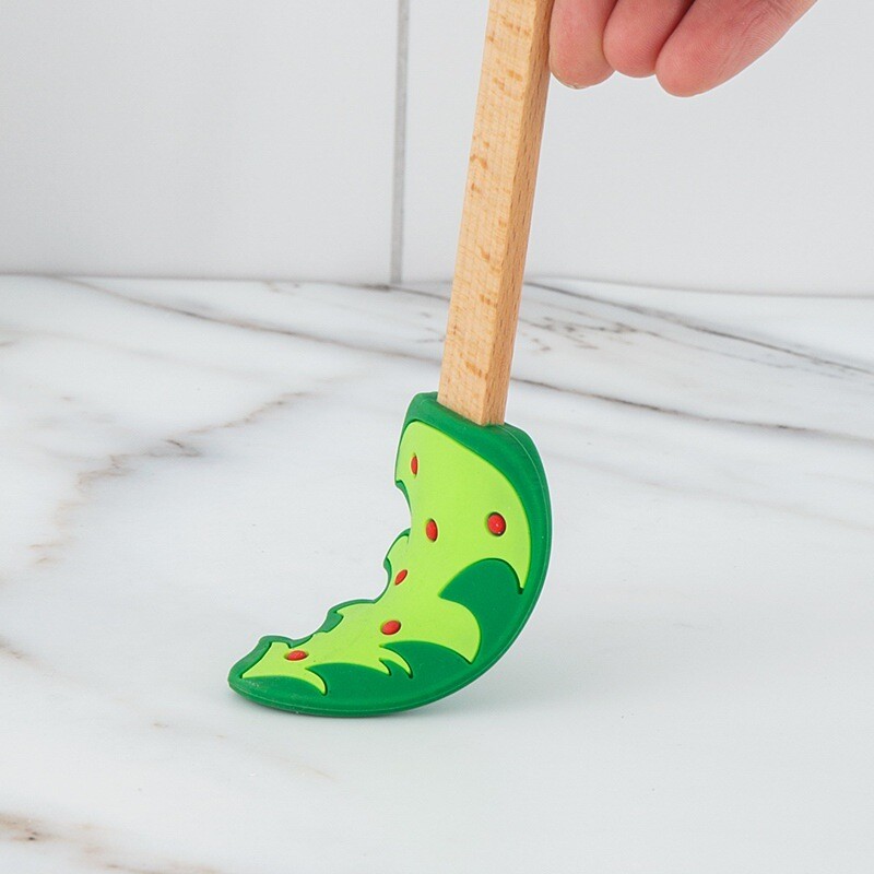 Ziemassvētku eglītes krēmveida konditorejas izstrādājumu blenderis silikona kūku mikseris lāpstiņa koka rokturis Ziemassvētku vecītis sniegavīrs sviesta skrāpis virtuves sīkrīki